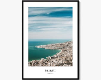 Beirut Print, Beirut Photo Poster, Beirut Travel Wall Art, Beirut Map Print, Beirut Photography Print, Beirut Wall Décor, Lebanon