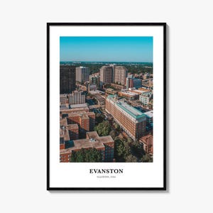Evanston Print, Evanston Photo Poster, Evanston Travel Wall Art, Evanston Map Print, Evanston Photography Print, Evanston, Illinois, USA
