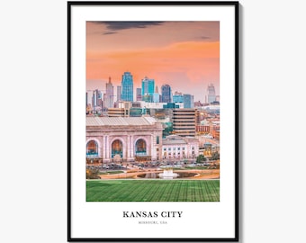 Kansas City Fotodruck, Missouri Reise Poster, Union Station Wandkunst, Innenstadt Dekor