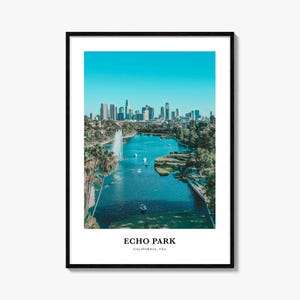 Stampa di Echo Park, poster fotografico di Echo Park, stampa murale turistica di Echo Park, stampa della mappa di Echo Park, stampa fotografica di Echo Park, California, USA