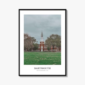 Dartmouth Print New Hampshire, Dartmouth Foto Poster, Dartmouth Reise Wandkunst, Dartmouth Karte Druck, Dartmouth Fotografie Druck, USA