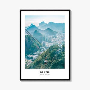 Impresión de Brasil n.° 1, póster fotográfico de Brasil, arte mural de viaje de Brasil, impresión de mapa de Brasil, impresión fotográfica de Brasil, decoración de pared de Brasil, Sudamérica