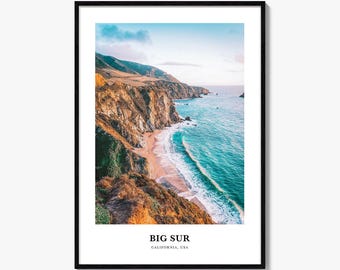 Big Sur Print No 1, Big Sur Photo Poster, Big Sur Travel Wall Art, Big Sur Map, Big Sur Photography, Big Sur Wall Décor, California, USA