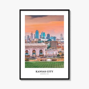 Impressão nº 1 de Kansas City, pôster fotográfico de Kansas City, arte de parede de viagem de Kansas City, impressão de mapa de Kansas City, fotografia de Kansas City, Missouri, EUA