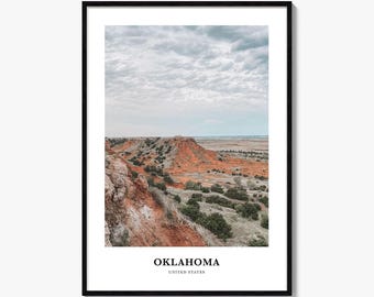 Oklahoma Landschaft Foto Print: Reise Wand Kunst