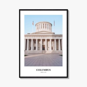 Columbus Print Ohio No 2, Columbus Photo Poster, Columbus Travel Wall Art, Columbus Map, Columbus Photography, Columbus Wall Décor, USA