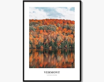 Vermont Print No 3, Vermont Photo Poster, Vermont Travel Wall Art, Vermont Map Print, Vermont Photography, Vermont Wall Décor, United States
