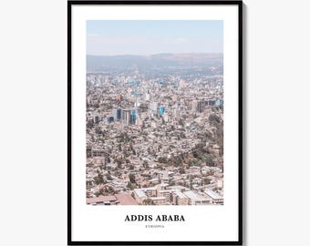 Addis Ababa Print, Colorful Photo Poster, Travel Wall Art, Home Decor