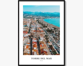 Torre del Mar Print, Colorful Photo Poster, Travel Wall Art, Home Decor