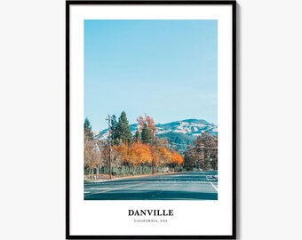 Danville Print, Colorful Photo Poster California, Travel Wall Art, Home Decor