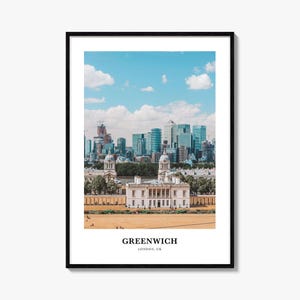 Greenwich Print London, Greenwich Photo Poster, Greenwich Travel Wall Art, Greenwich Map Print, Greenwich Photography Print, Wielka Brytania