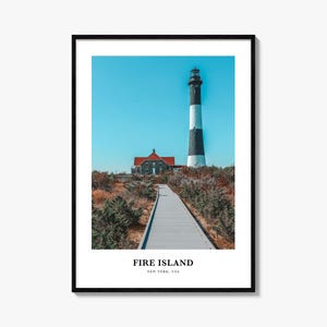 Impression Fire Island n° 2, affiche photo Fire Island, art mural voyage Fire Island, impression carte Fire Island, photographie Fire Island, New York, États-Unis