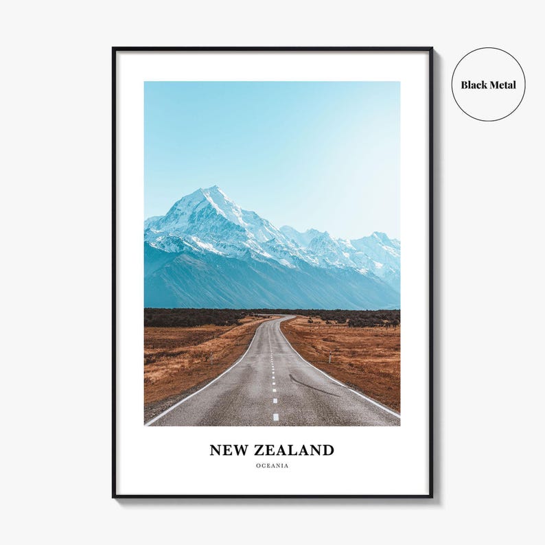Fotoprint Nieuw-Zeeland, reisposter Zuidereiland, muurkunst Aoraki Mount Cook afbeelding 9