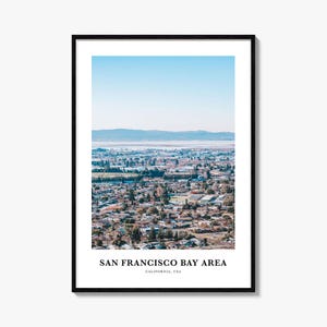 Bay Region Druck Nr. 1, San Francisco Bay Region Fotoposter, San Francisco Reisewandkunst, San Francisco Karte, Kalifornien, USA