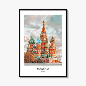 Moscow Print Russia No 1, Moscow Photo Poster, Moscow Travel Wall Art, Moscow Map Print, Moscow Photography Print, Moscow Wall Décor