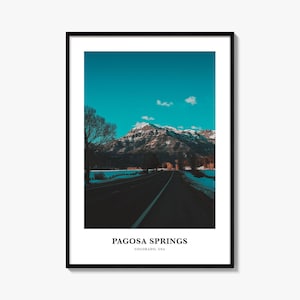 Impression de Pagosa Springs, affiche photo de Pagosa Springs, art mural de voyage de Pagosa Springs, impression de carte de Pagosa Springs, Pagosa Springs, Colorado, États-Unis