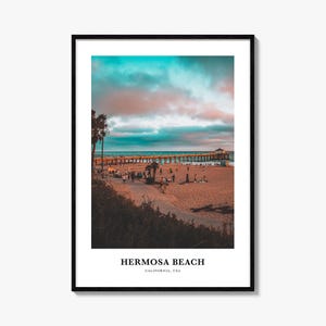 Hermosa Beach Print, Hermosa Beach Fotoposter, Hermosa Beach Reisewandkunst, Hermosa Beach Karte, Hermosa Beach Print, Kalifornien, USA