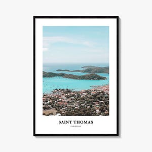 Saint Thomas Print, Saint Thomas Photo Poster, Saint Thomas Travel Wall Art, Saint Thomas Map Print, Saint Thomas Photography, Caribbean