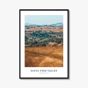 Santa Ynez Valley Print, Santa Ynez Valley Photo Poster, Santa Ynez Valley Travel Wall Art, Santa Ynez Valley Map Print, California, USA