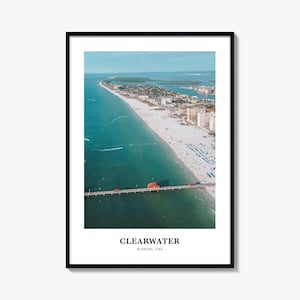 Clearwater Print, Clearwater Photo Poster, Clearwater Travel Wall Art, Clearwater Map Print, Clearwater Photography Print, Florida, USA
