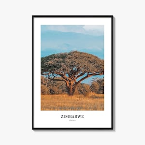 Stampa fotografica del paesaggio dello Zimbabwe: arte murale di viaggio in Africa