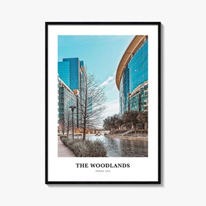 Impressão The Woodlands, Pôster Fotográfico The Woodlands, Arte de Parede de Viagem The Woodlands, Impressão de Mapa The Woodlands, Impressão The Woodlands, Texas, EUA