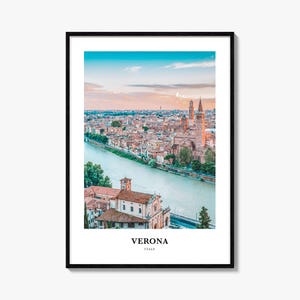 Impressão de Verona, pôster fotográfico de Verona, arte de parede de viagem de Verona, impressão de mapa de Verona, impressão de fotografia de Verona, decoração de parede de Verona, Itália