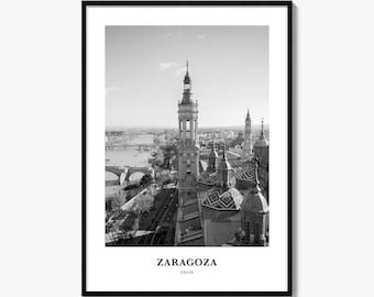 Zaragoza Print, Black and White Photo Poster, Travel Wall Art, Home Decor