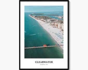Clearwater Print, Colorful Photo Poster, Travel Wall Art, Home Decor