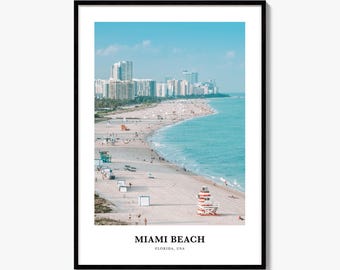 Miami Beach Print, Colorful Photo Poster, Travel Wall Art, Home Decor