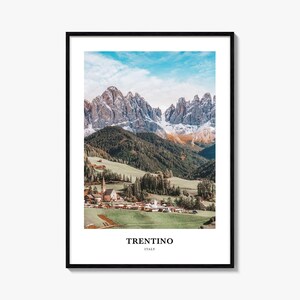 Trentino Print No 2, Trentino Photo Poster, Trentino Travel Wall Art, Trentino Map Print, Trentino Photography, Trentino Wall Décor, Italy