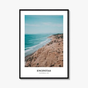 Encinitas California Coastline Photo Print: Reise Wandkunst