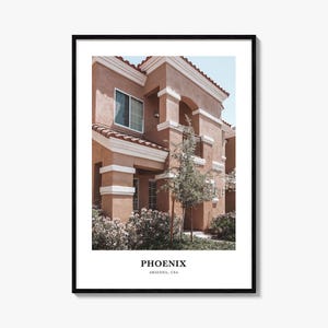 Phoenix print nr. 1, Phoenix fotoposter, Phoenix reizen kunst aan de muur, Phoenix kaart afdrukken, Phoenix fotografie, Phoenix wanddecoratie, Arizona, VS