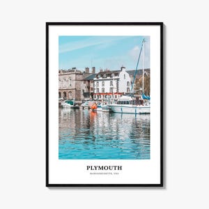 Plymouth Print, Plymouth Photo Poster, Plymouth Travel Wall Art, Plymouth Map Print, Plymouth Photography Print, Massachusetts, USA