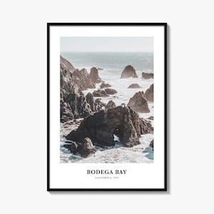 Bodega Bay Fotodruck, Kalifornien Reiseplakat, Sonoma Coast Wandkunst, USA Dekor