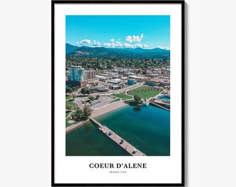 Coeur d'Alene Print, Colorful Photo Poster, Travel Wall Art, Home Decor