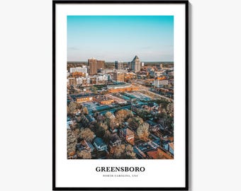 Greensboro Print, Colorful Photo Poster, Travel Wall Art, Home Decor