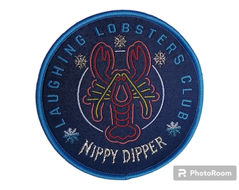 Laughing Lobster Club "Nippy Dipper" winter swimming official 75mm embroidered sew on patch