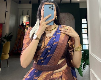 Designer Lehenga Choli For Women Lehenga Choli Ready To Wear Lehenga Stitched Blouse Half Saree For Teens Banarasi Lehenga Half Saree Onam