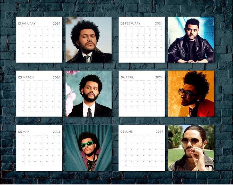 The Weeknd Calendar 2024 Calendario de celebridades The Etsy México