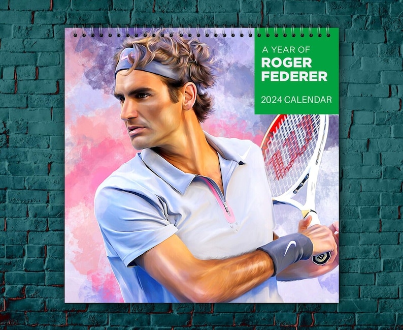 Roger Federer Calendar 2024 Roger Federer 2024 Celebrity Etsy