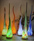Hand Blown Flame Glass LED Lamp: Unique Ambient Art Light