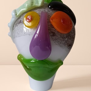 New Collection /  Unique Colourful Glass Ms Clown Lamp – Sculpture Handcrafted Art Glass Lighting | Handblown Glass  Lamp – Art Night Light