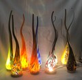 Hand Blown Glass Swirl Lamp: Colorful Ambient Light, Polish Art Glass