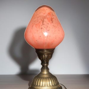 Handmade Artisan Glass Lamp – Unique Teardrop Shape on Ornate Base, Elegant Ambient Light for Home Décor, Multiple Colour Options
