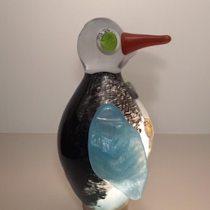 Brand New/ Mr. & Mrs. Penguin Handblown Glass Lamp – Sculpture Lamp / Vibrant Decorative Table Light | Handblown Glass  Lamp –   Night Light
