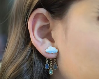 Adorable Cloud & Raindrop Dangle Earrings