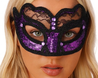 Purple Gothic Eye Masquerade Mask Halloween Party Accessory