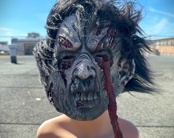 Zombie Hanging Eye Latex Mask Halloween Handmade Costume Scary Mask