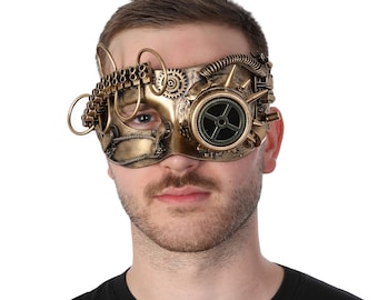 Gold Goggle Steampunk Eyemask Cosplay Fancy Dress Halloween